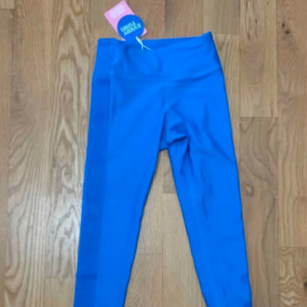 EVERY TURN "Pop" Full Length Leggings, Size Youth 10 Blue